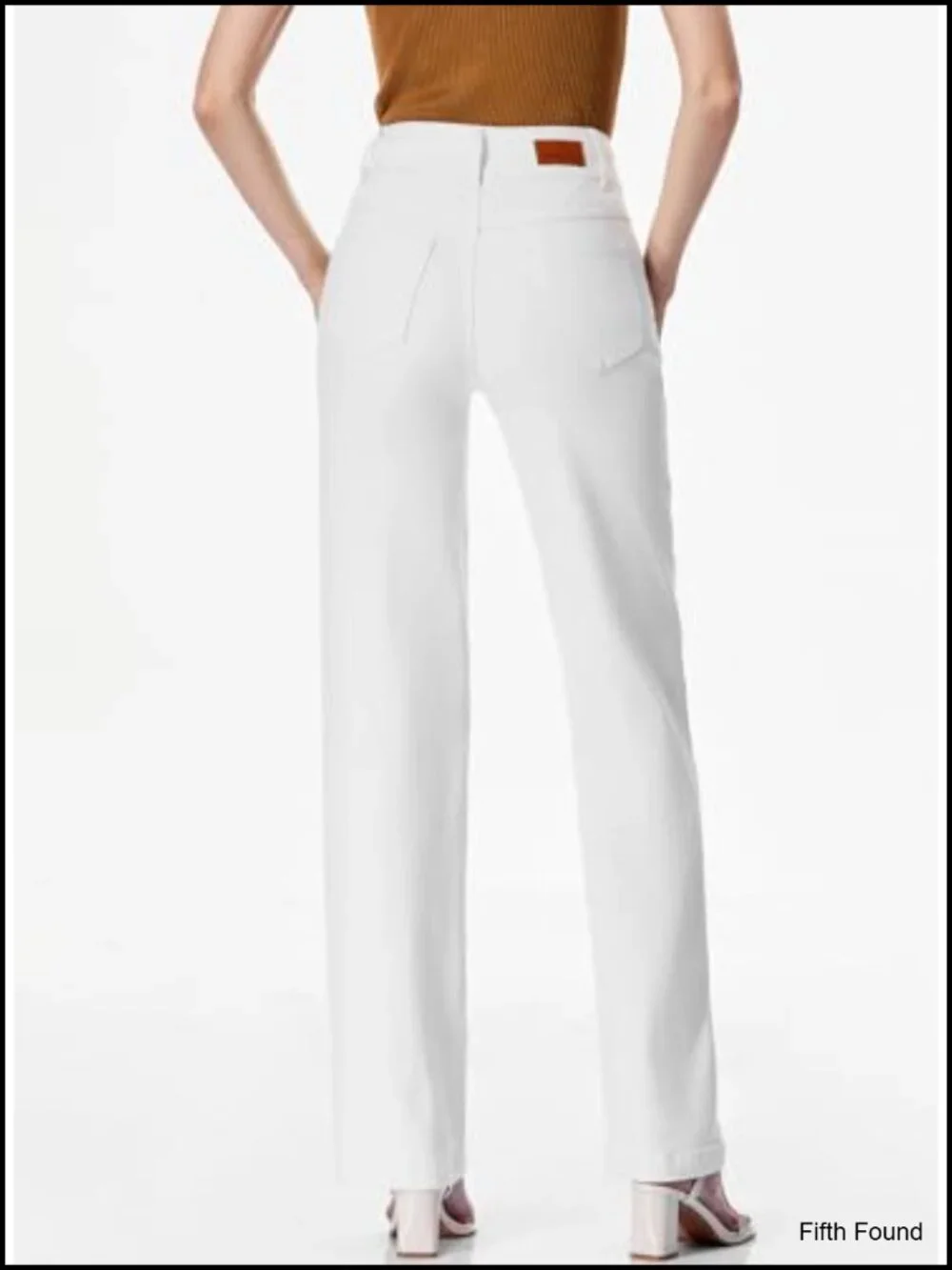 High Waisted Straight Leg Stretchy Jeans Wide Leg Denim Pants with Pockets